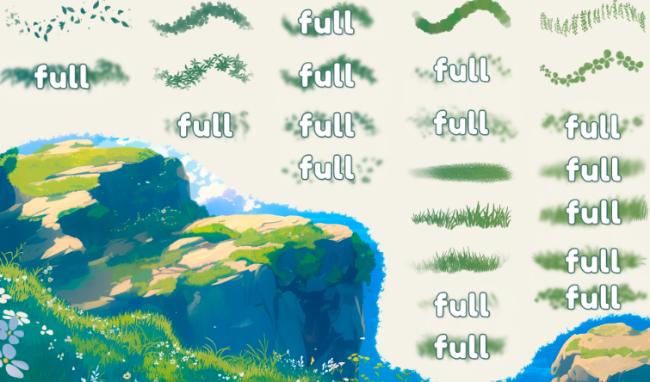 Ghibli-inspired Procreate foliage brushes for dreamy nature scenes